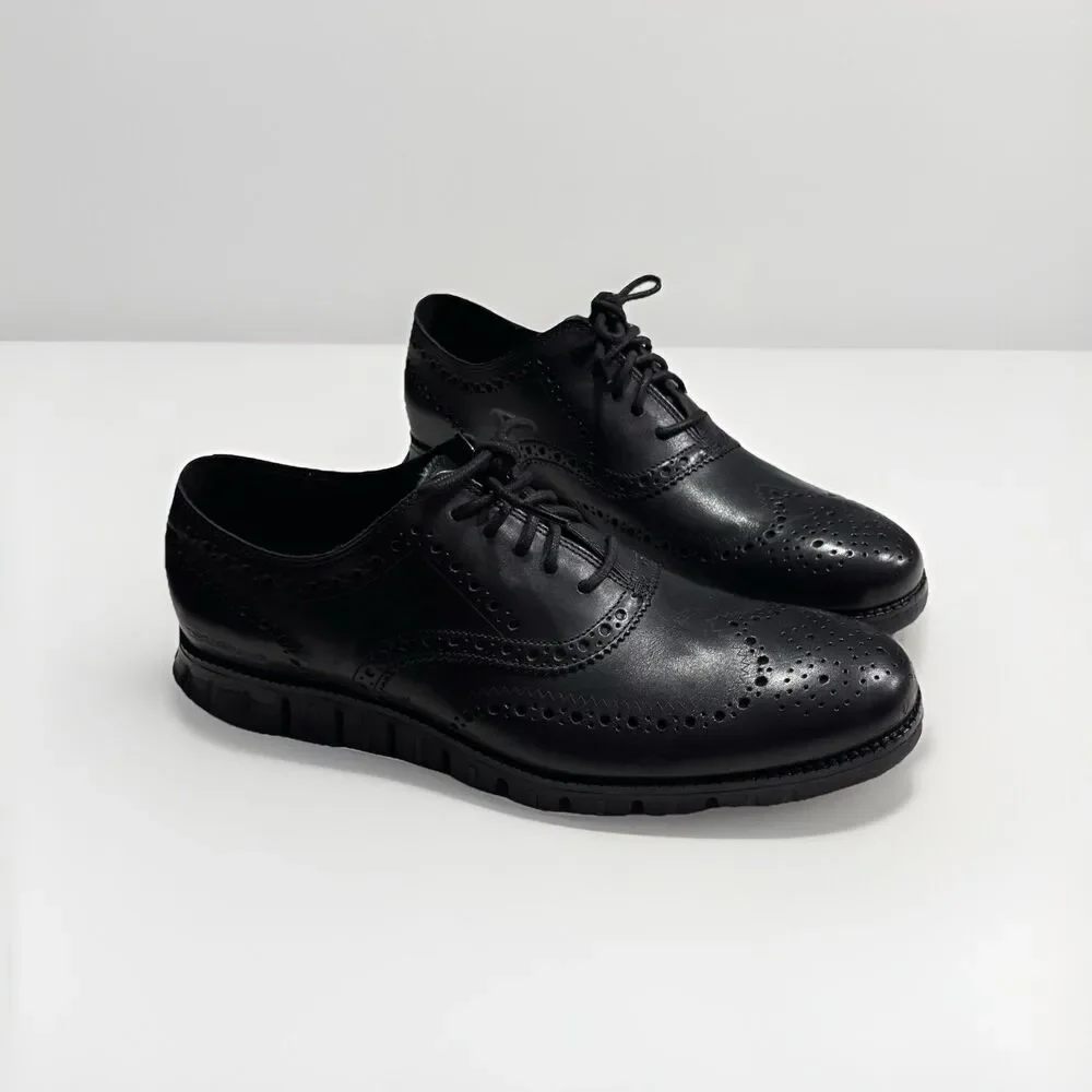 COLE HAAN Zerogrand Wingtip Oxford Black Dress Casual Shoes Men's Size 11.5M